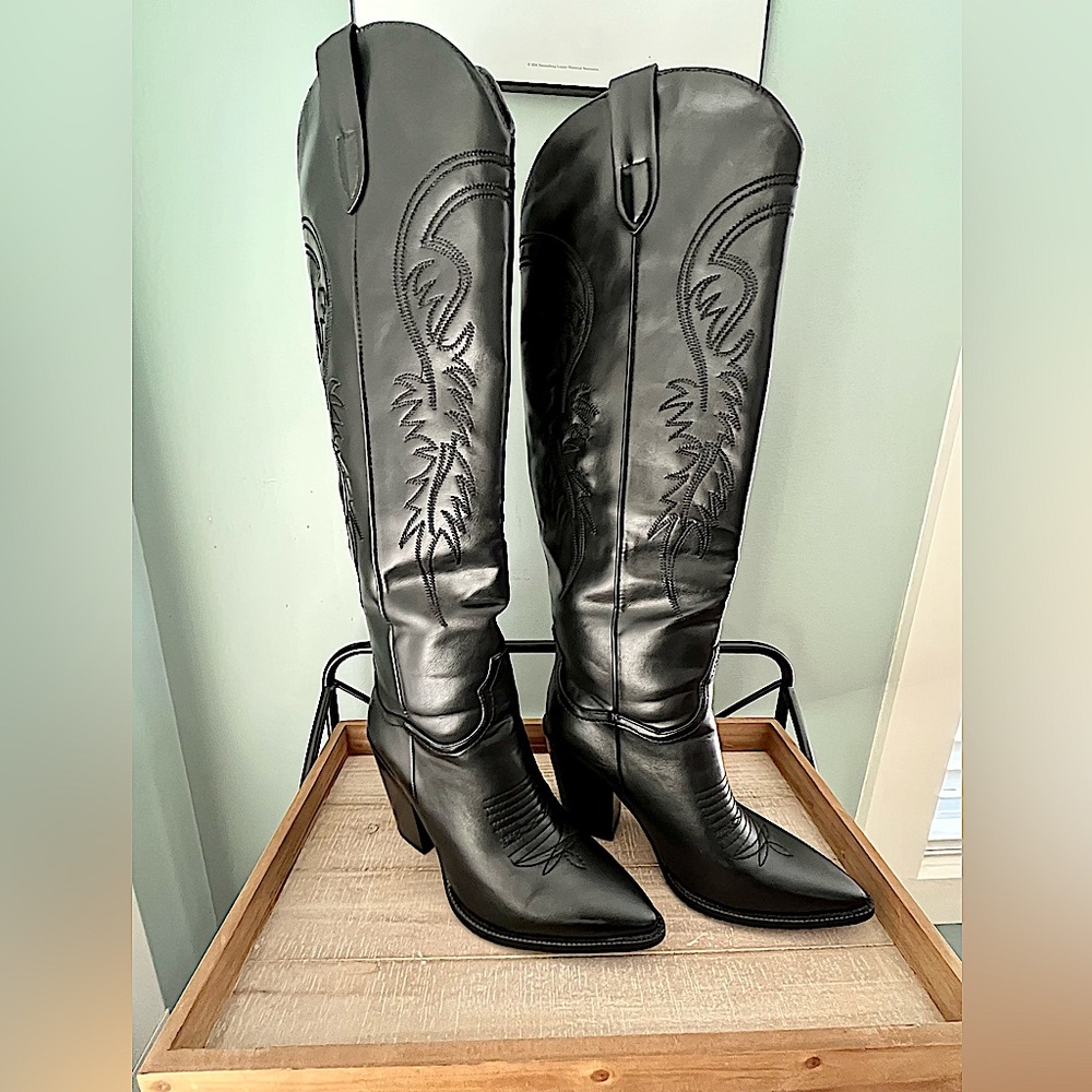 ISNOM Women’s Western Boots Knee High